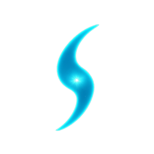 The Semble mark: two curves meeting at a point of light